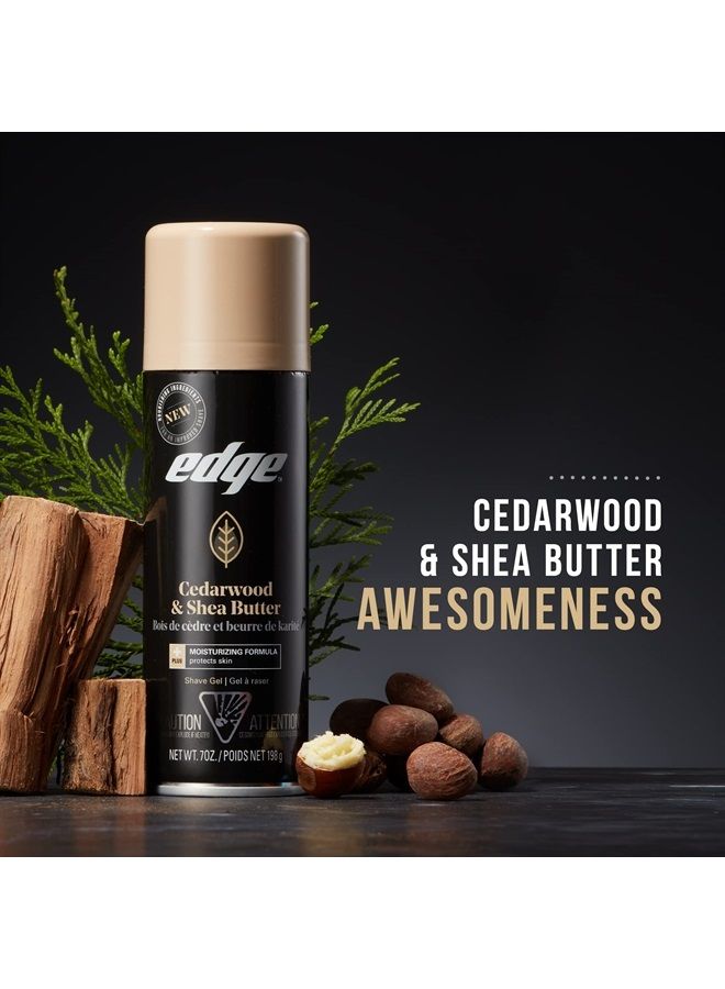 Edge Shave Gel for Men, Cedarwood & Shea Butter, 7oz - 3 Pack - Image 3