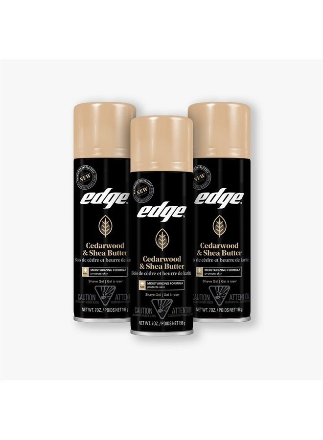 Edge Shave Gel for Men, Cedarwood & Shea Butter, 7oz - 3 Pack - Image 1