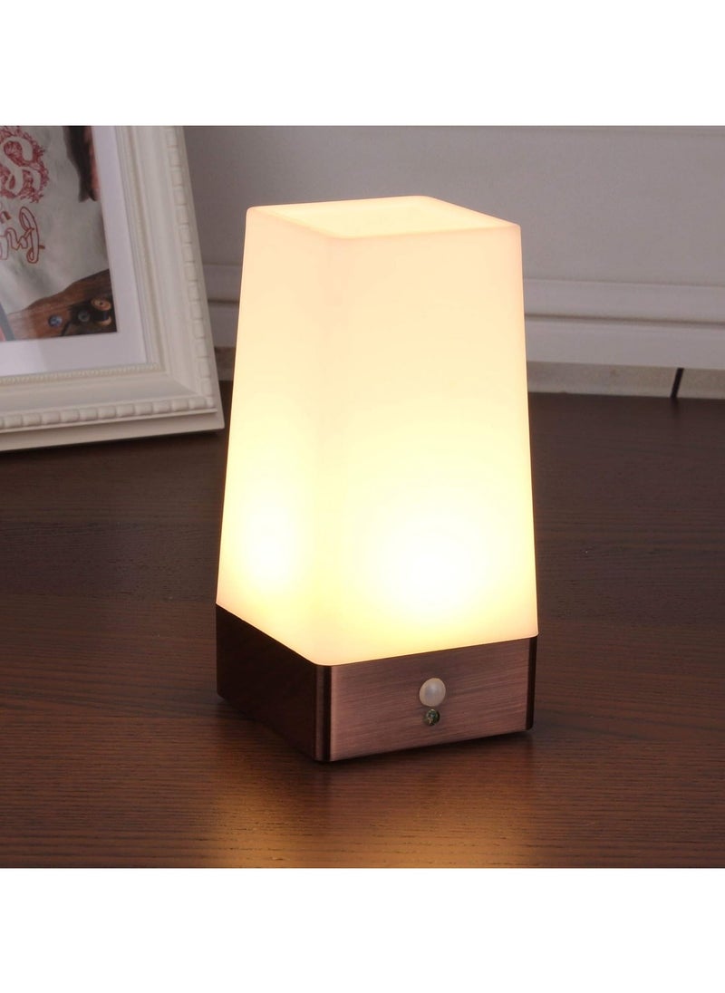 Goolsky Bedside Lamp PIR Motion Sensor LED Night Light,3 Modes Battery Powered Small Table Lamp,USE 3x1.5VAAA Battery,Sensitive Portable Moving Lamp  - Image 1