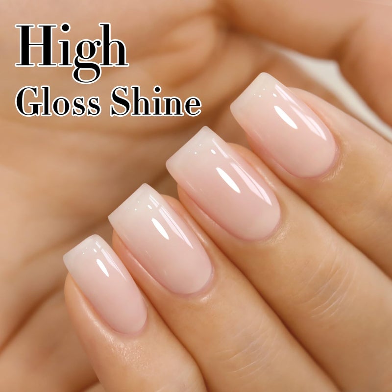 Double Rhythm 0.50 OZ Translucent Gel Polish Same Color Same Bottle Sheer Pastel Neutral Natural Milky 15 ML Jelly UV Nail Art DIY at Home (Beige Nude-A1511) - Image 3