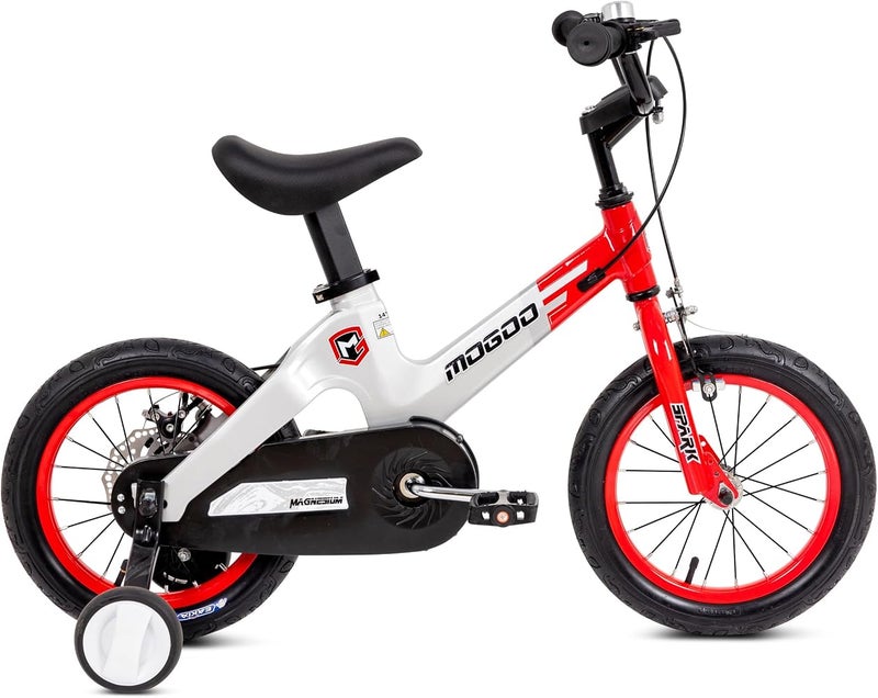 Mogoo Spark Kids Magnesium Alloy Lightweight Bike for 2-8 Years Old Boys Girls, Adjustable Height, Disc Handbrakes, 12in 14in 16-Inch Bicycle w Training Wheels - Image 1