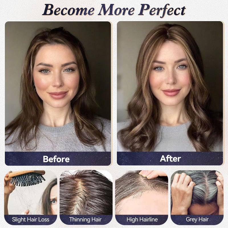 starluck Real Human Hair Toppers for Women 10 Inch Human Hair Topper no Bangs, 3 * 4.5 inches Swiss Base Suitable for ThinningHair Cover Grey Roots(Ash Blonde) - Image 4