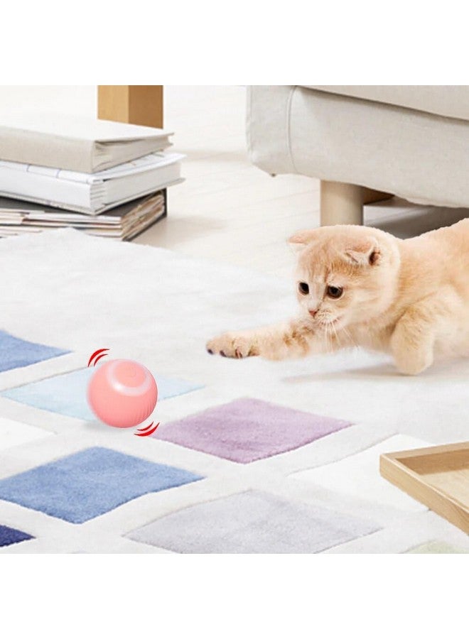كرة القطط ولوم - لعبة تفاعلية، ذاتية الحركة، متدحرجة تلقائيًا للعب في الأماكن المغلقة، تحفز غريزة الصيد لدى قطتك (وردي) - Image 5
