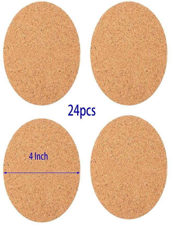 YYaaloa 24Pcs Self-Adhesive Mini Backing Cork Coasters Tiles Sheets Round 4" for DIY Coasters and DIY Crafts Cork Board, Cork Tiles, Cork Mat (Round 24pcs) - Image 2