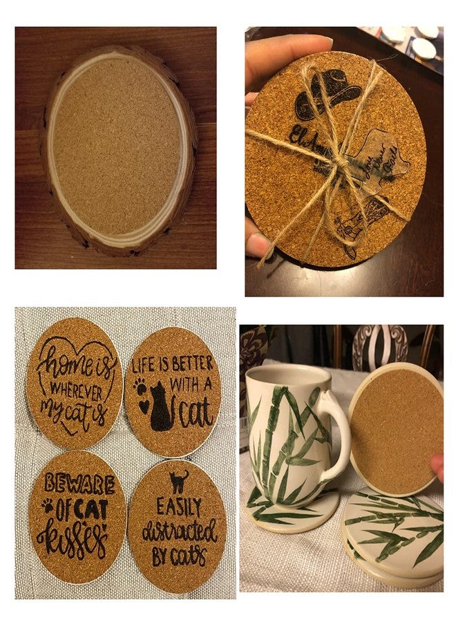 YYaaloa 24Pcs Self-Adhesive Mini Backing Cork Coasters Tiles Sheets Round 4" for DIY Coasters and DIY Crafts Cork Board, Cork Tiles, Cork Mat (Round 24pcs) - Image 5