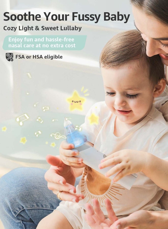 GROWNSY شفاط أنف كهربائي للأطفال، جهاز شفط أنف كهربائي للأطفال مع غرفة شفط أكبر وشفط أقوى، منظف أنف تلقائي مع وظيفة موسيقية وإضاءة مهدئة - Image 4