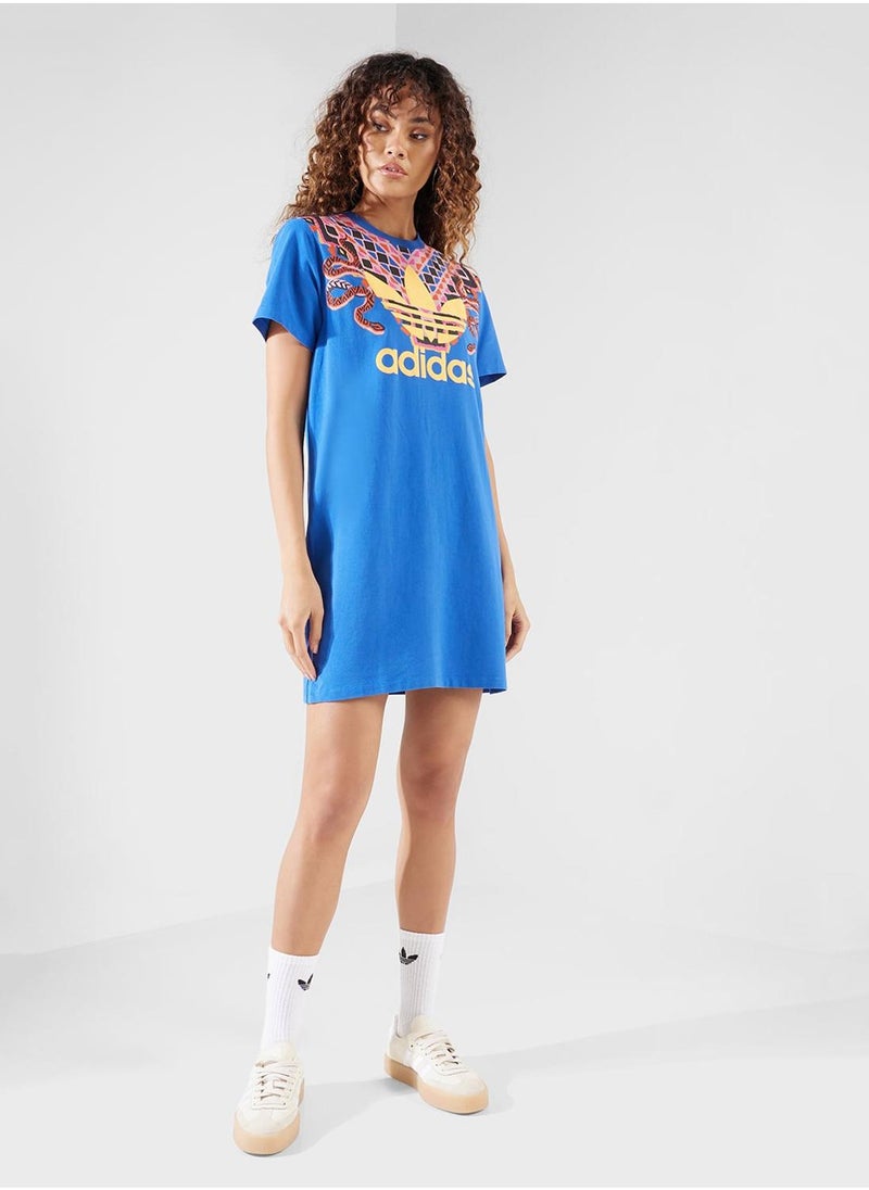 adidas Originals Graphic Cotton Dress - Image 4