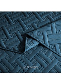 VAS COLLECTIONS VAS COLLECTIONS 100 Cotton Luxury Ultrasonic Embossed Solid Lightweight Microfiber Basket Pattern BedspreadsQuilted Bed Cover for All Season with 2 Pillow Case King Size 90x100 inches Teal  - Image 4