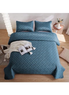 VAS COLLECTIONS VAS COLLECTIONS 100 Cotton Luxury Ultrasonic Embossed Solid Lightweight Microfiber Basket Pattern BedspreadsQuilted Bed Cover for All Season with 2 Pillow Case King Size 90x100 inches Teal  - Image 5