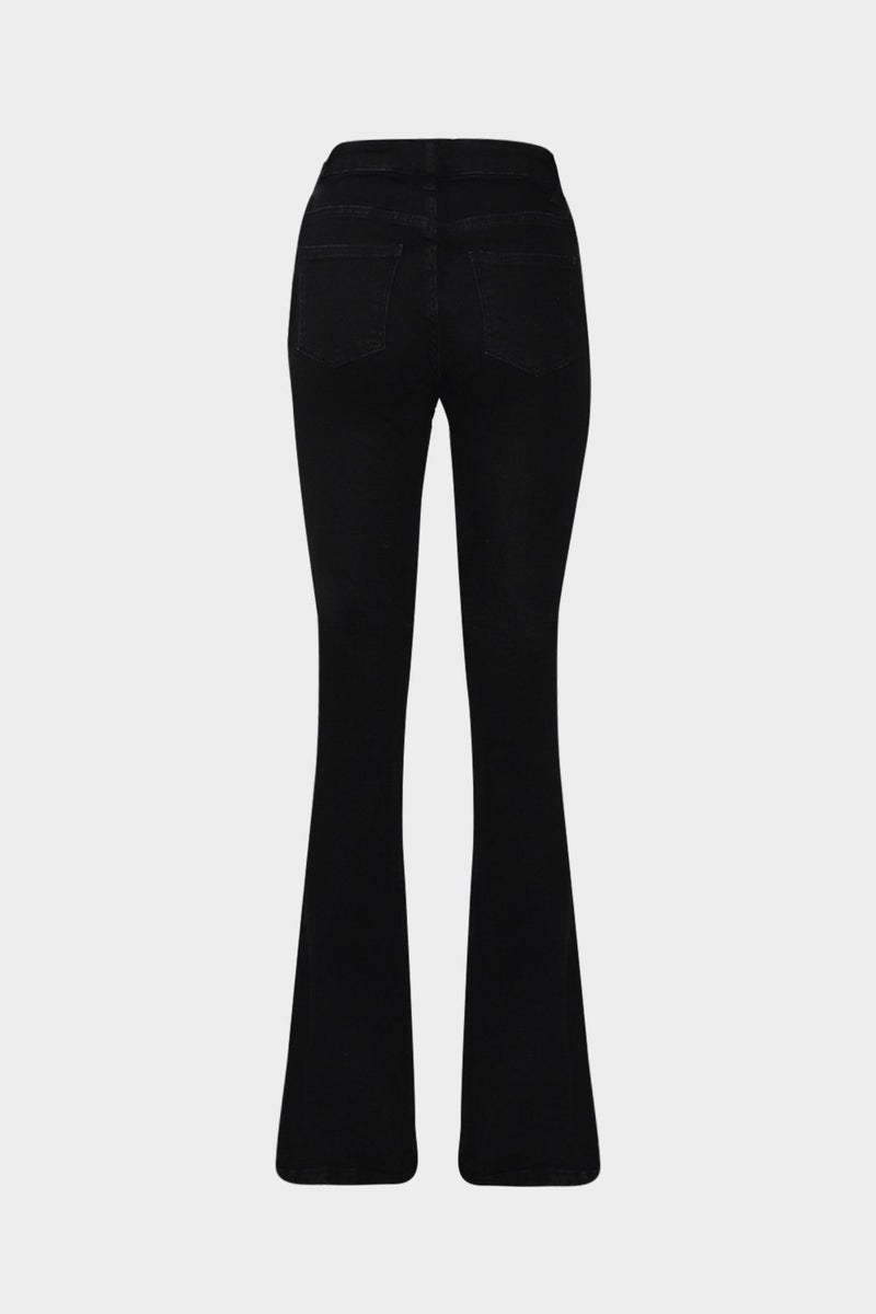 Açelya Okcu AÇELYAOKCU High Waist Flare Leg Full Length Stretch Black Jean  - Image 2