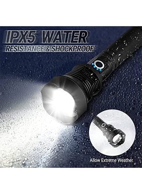 NEURONMART Neuronmart Super Bright Rechargeable Led Flashlights Xhp502 Tactical Flashlight Zoomable Ipx5 Waterproof Aluminum 1600 Lumen  - Image 3