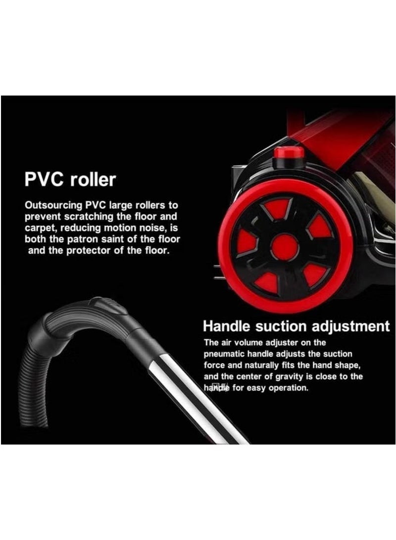 Denx Dinks Bagless Vacuum Cleaner, 1200W Dust Pick Vacuum with Filter, Suitable for Home, Hard Floors and Carpets, Lightweight with Strong Suction Power, Corded Vacuum, Large 2.2L Dust Bin, 4.2m Retractable Cord - Image 5