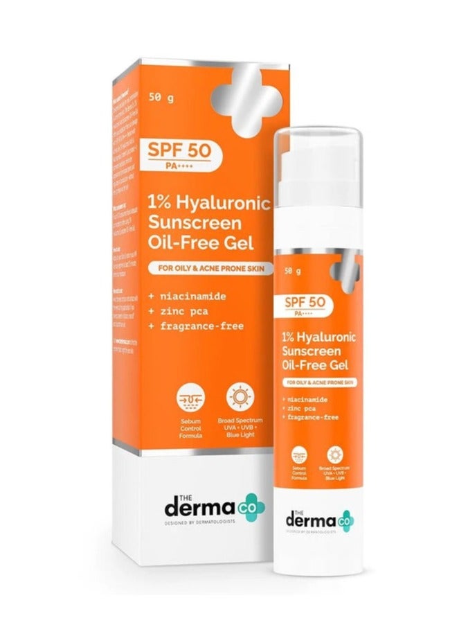ذا ديرما كو جل ديرما كو الواقي من الشمس بحمض الهيالورونيك 1% SPF50 خالي من الزيوت 50 جرام