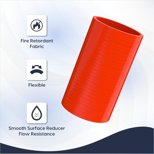 Endure 3" ID Straight Silicone Coupler Hose (76mm) High Temp 4-Ply Reinforced Length(152mm) Thickness(5mm), Intake Piping, Couplers for High Performance Vehicles, Automotive Silicone Hose - Red - Image 2