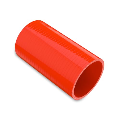 Endure 3" ID Straight Silicone Coupler Hose (76mm) High Temp 4-Ply Reinforced Length(152mm) Thickness(5mm), Intake Piping, Couplers for High Performance Vehicles, Automotive Silicone Hose - Red - Image 1