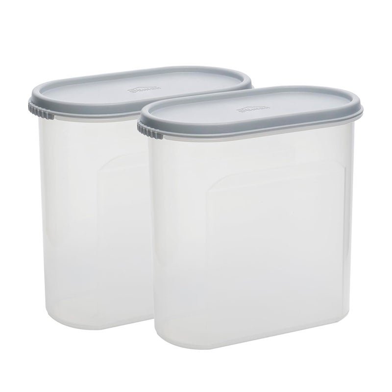 Gluman Modular Plastic Storage Containers with Lid | Airtight | BPA-Free | Set of 2 | 1.2 L (Grey) - Image 5