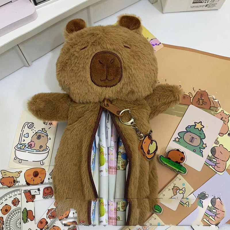 Cartoon Pencil Case: Spacious Portable Storage - Charming Fun Design Student Stationery for School Students