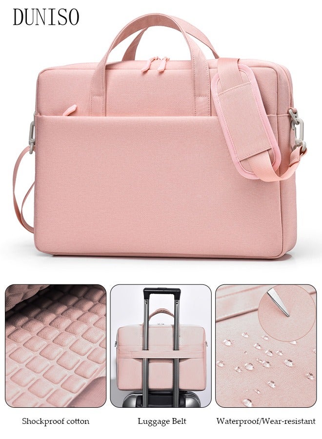 DUNISO 15 Inch Laptop Bag with Multi Compartment Lightweight Laptop Hand Bag Crossbody Bag Travel Business Briefcase Water-Resistant Dust-proof Shoulder Messenger Bag for Women Work Office  - Image 1