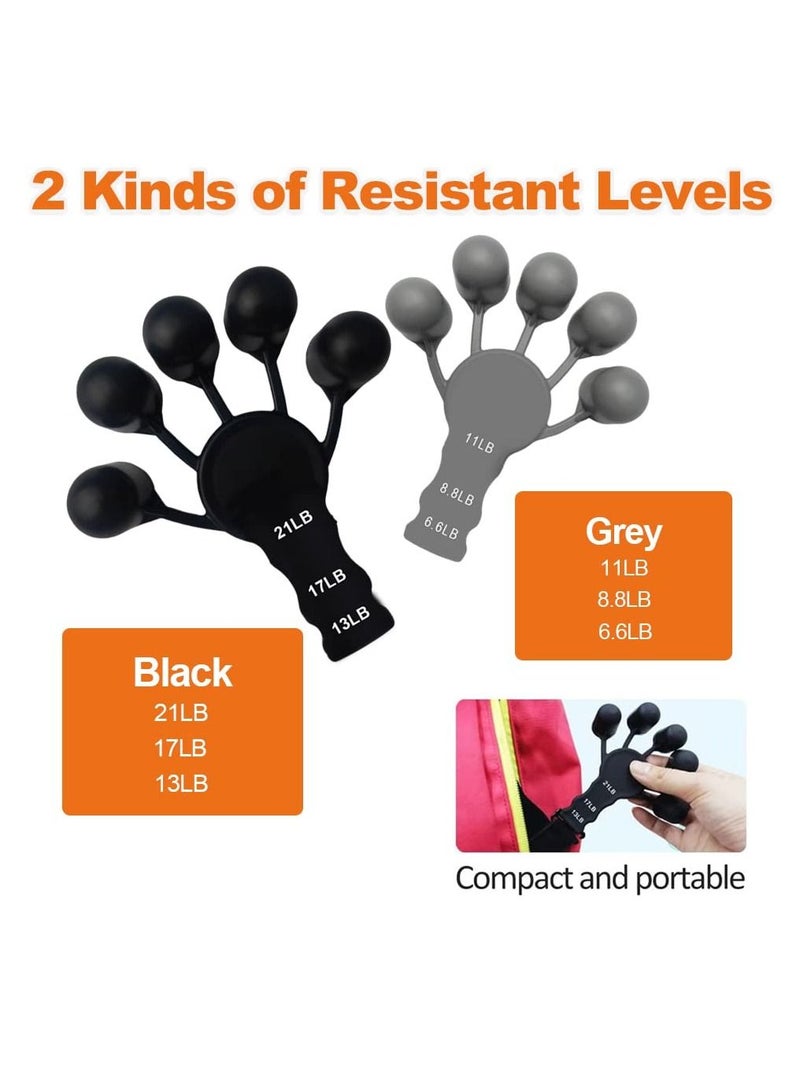 SYOSI مقوي قبضة اليد - جهاز تمرين الأصابع القابل للتعديل ومشد الأصابع - مدرب قوة القبضة لعلاج اليد وتسلق الصخور - تخفيف آلام متلازمة النفق الرسغي (قطعتان) - Image 3