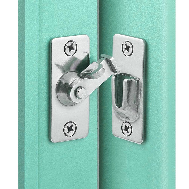 WANLIAN MINI Size 90 Degree Door Latch Sliding Screen Door Latch Barn Door Lock Hasp Latch Clasp Lock Pocket Door Locks and Latches - Image 1