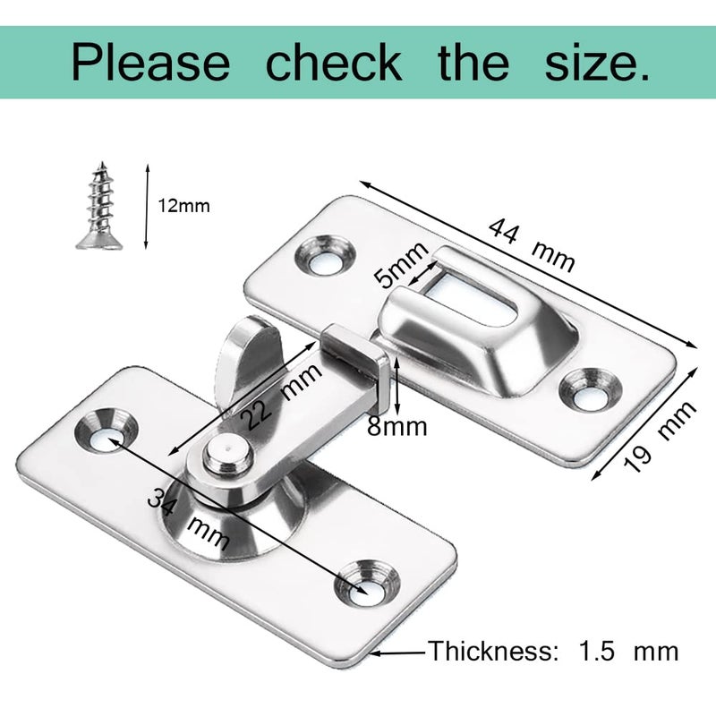 WANLIAN MINI Size 90 Degree Door Latch Sliding Screen Door Latch Barn Door Lock Hasp Latch Clasp Lock Pocket Door Locks and Latches - Image 3