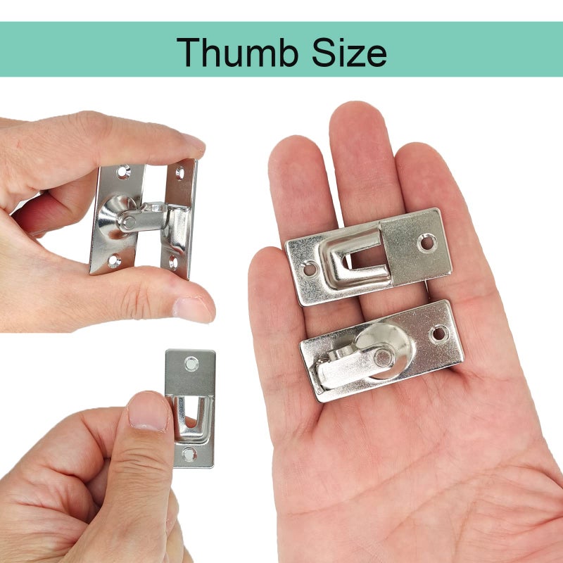 WANLIAN MINI Size 90 Degree Door Latch Sliding Screen Door Latch Barn Door Lock Hasp Latch Clasp Lock Pocket Door Locks and Latches - Image 2