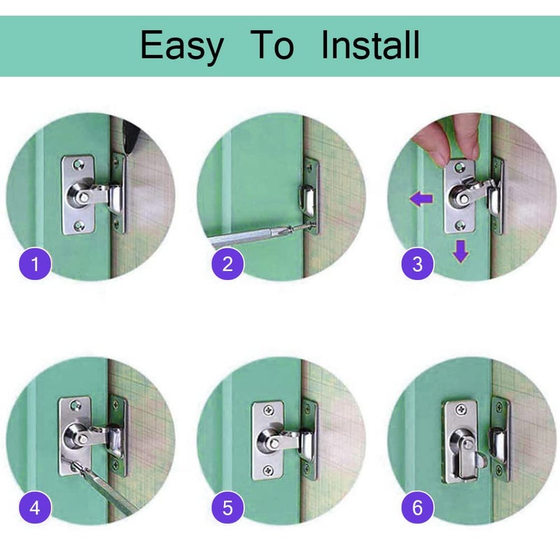 WANLIAN MINI Size 90 Degree Door Latch Sliding Screen Door Latch Barn Door Lock Hasp Latch Clasp Lock Pocket Door Locks and Latches - Image 5