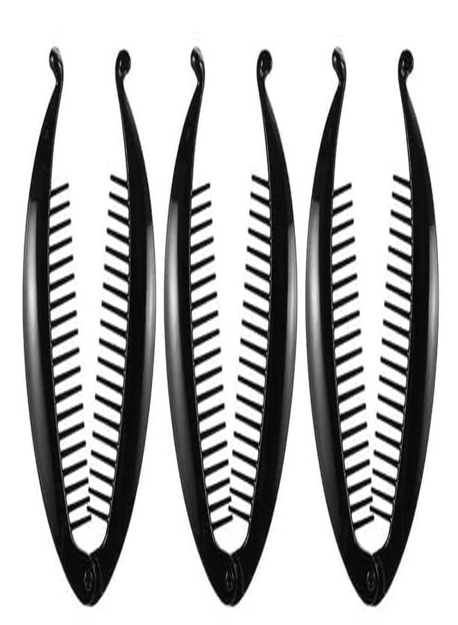 Evrysdi Women Hair Clips Hairpins Hair Claws Fish Clip Barrettes Hairpins Hair Accessories Fish Tail Ponytail Holder Banana Clips Black 3 PCS - Image 5