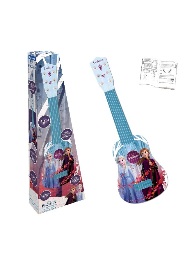 Lexibook Disney Frozen My First Guitar for Kids – 21 Inch Children’s Guitar with 6 Nylon Strings, Elsa & Anna Theme Beginner Musical Instrument, Learning Guitar with Playing Guide, Blue - Image 1