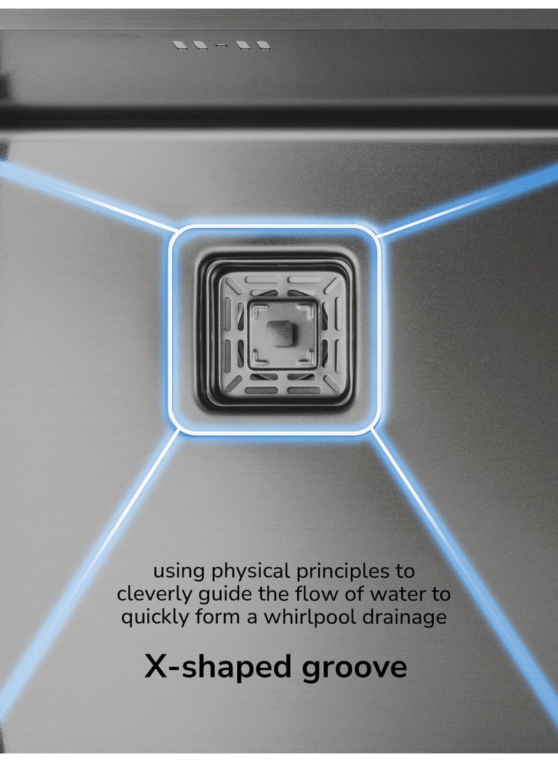 MILLEN Premium Handmade Undermount Double Bowl Sink  – SUS 304 Stainless Steel, Soundproof, Gunmetal Satin Finish - MSDB864422GM - Image 4