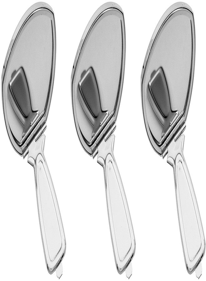 Stephanie Imports Set of 3 Handheld Magnifying Compact Mirrors with Reflective Metal Finish (Silver) - Image 3