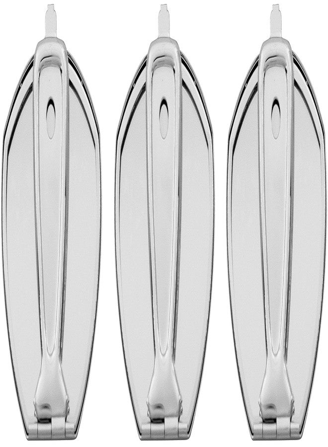 Stephanie Imports Set of 3 Handheld Magnifying Compact Mirrors with Reflective Metal Finish (Silver) - Image 4