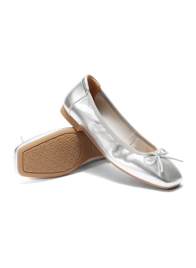 Senda a Grandma Shoes Women Autumn Mall Same Style Flat Shallow Single Shoes Silver 35 - Image 2