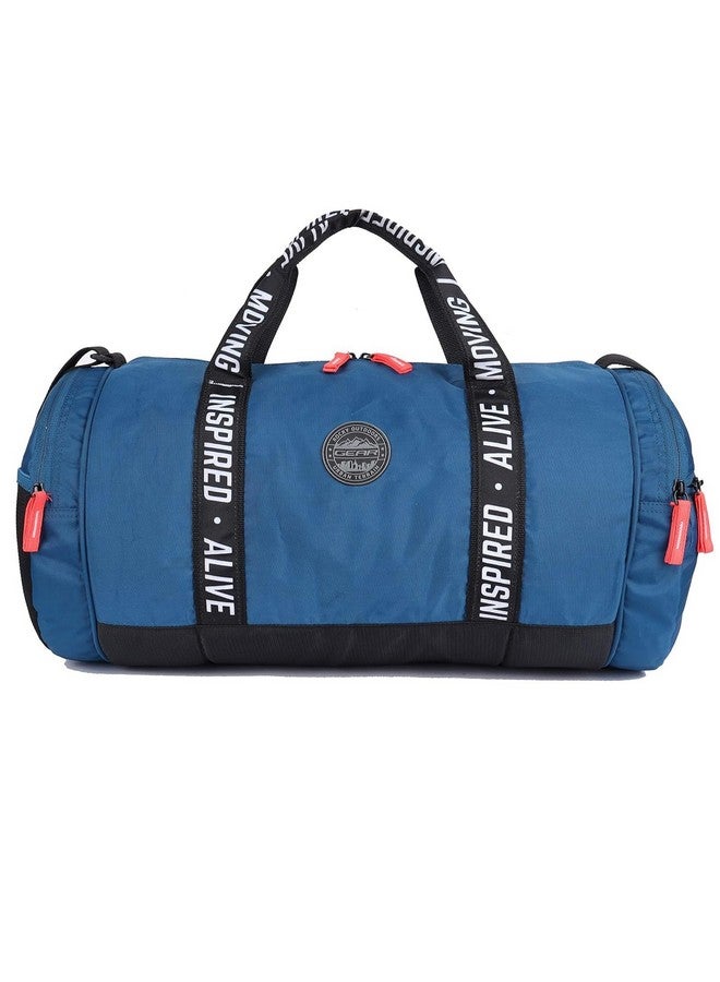 Gear Polyester Inspired Alive Moving 33L Large Water Resistant Travel Duffle Bag/Gym Bag/Sports Duffle For Men's/Women's (Blue), 26 Cm - Image 1