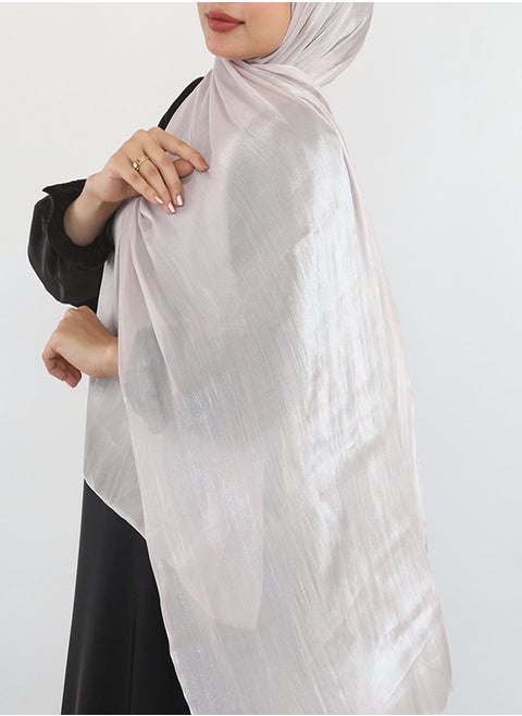 Tie Shop - Elegant Shiny Scarf - Salt Beige For Women