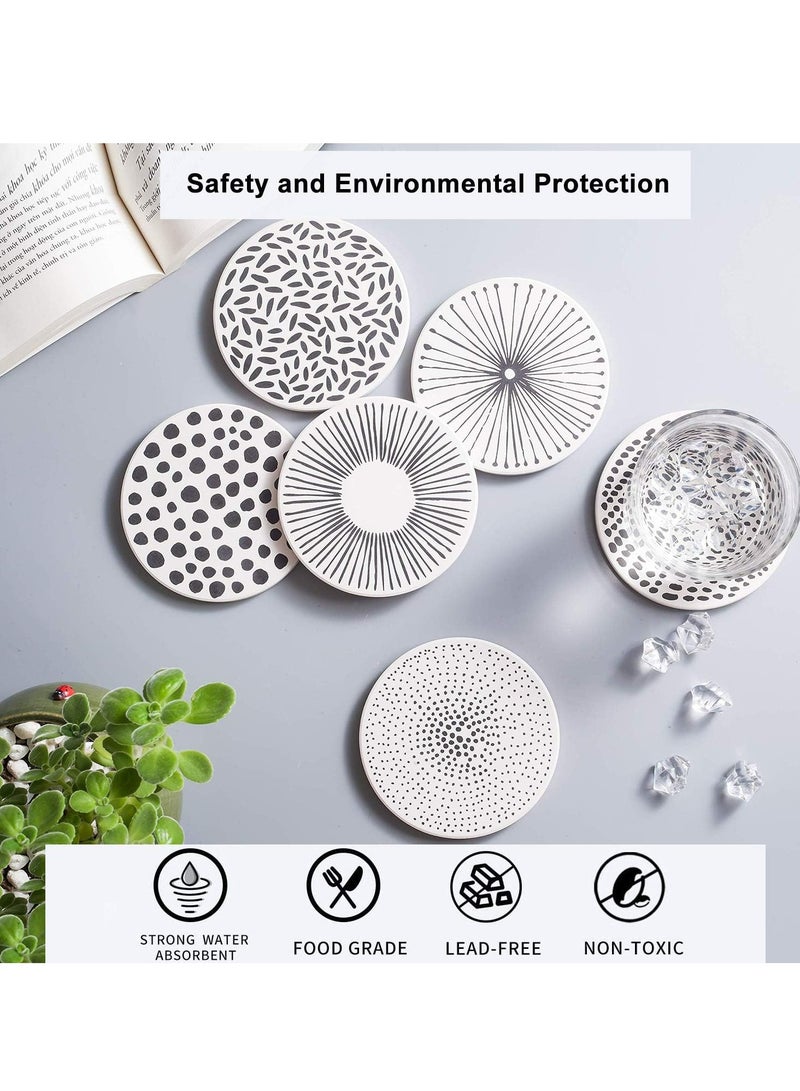 Loquat Drink Coasters Set of 6 with Holder Drink Mats Ceramic Stone Coasters Cup Coasters for Kinds of Cups - Image 5