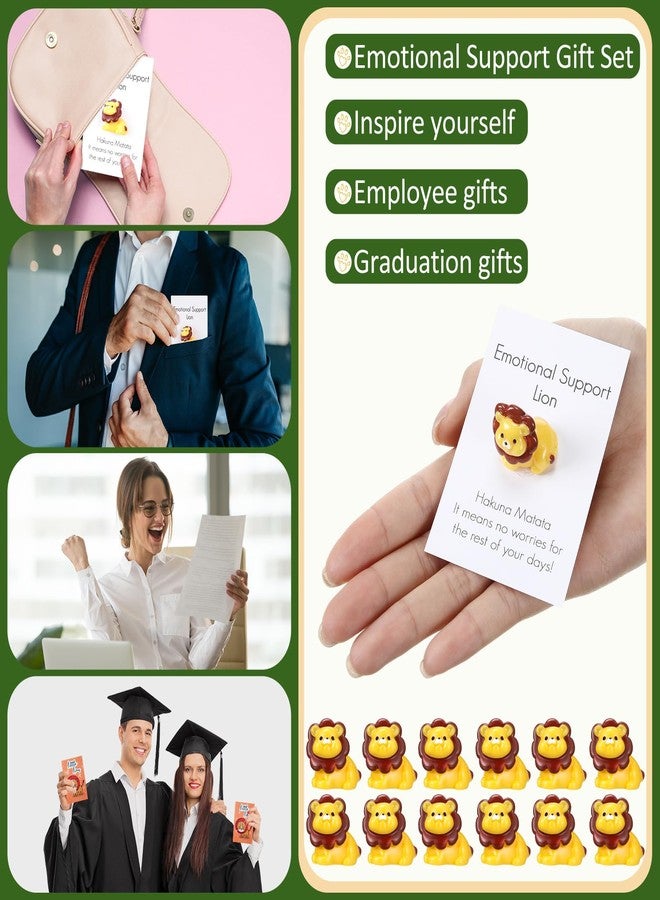 Threehoney 50 Sets Mini Lion Gifts Bulk Lion Resin Figurines with Inspirational Pocket Card Appreciation Gifts for Back to School Team Staff Friend Birthday Party - Image 5