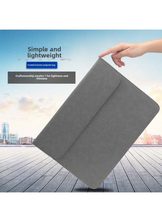 Suitable For Ipad Inner Bag For Apple Notebook Leather Case AIR13 Computer Bag Pro16 Inch Protective Case 15 Ultra-thin-Color:Horizontal [inner Bag + Power Bag] @ Gray-Applicable Model:13 Inch - Image 2