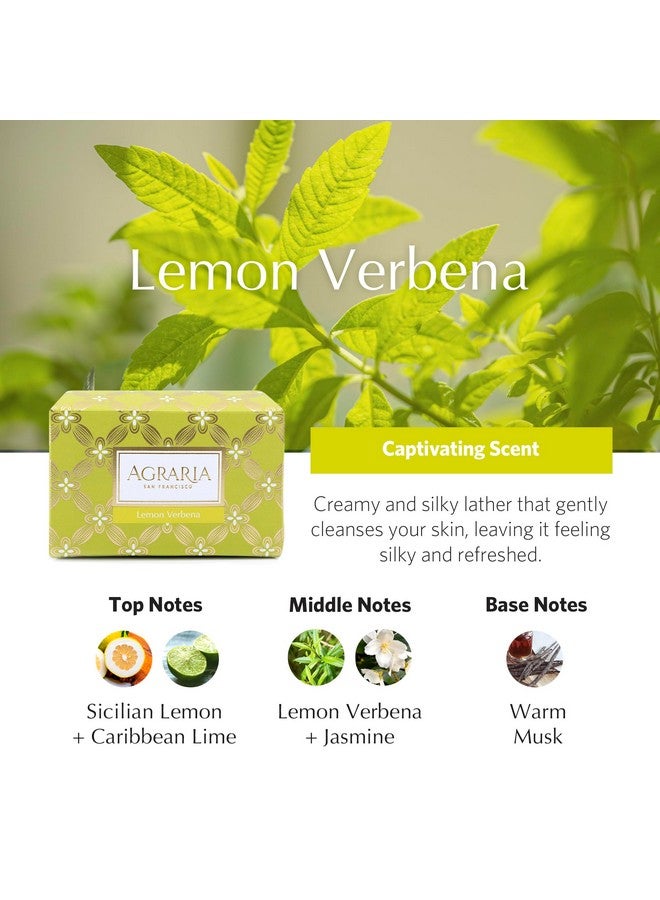 AGRARIA Luxury Bath Collection Lemon Verbena Bar Soap, Moisturizing Body Bar Soap, Shea Butter & Kukui Oil Bar Soap for Men and Women Gift Bundle - Image 3