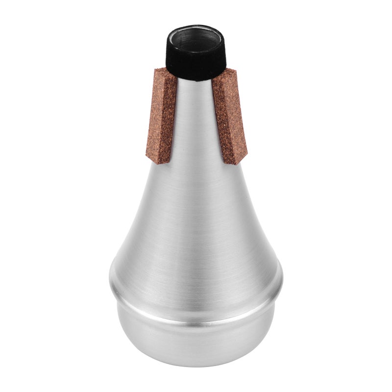 Trumpet Straight Mute: Silver Aluminum Alloy - Universal Fit For All Trumpets, Soft Wood Inlet, Lightweight For Beginner Home Practice - Image 1