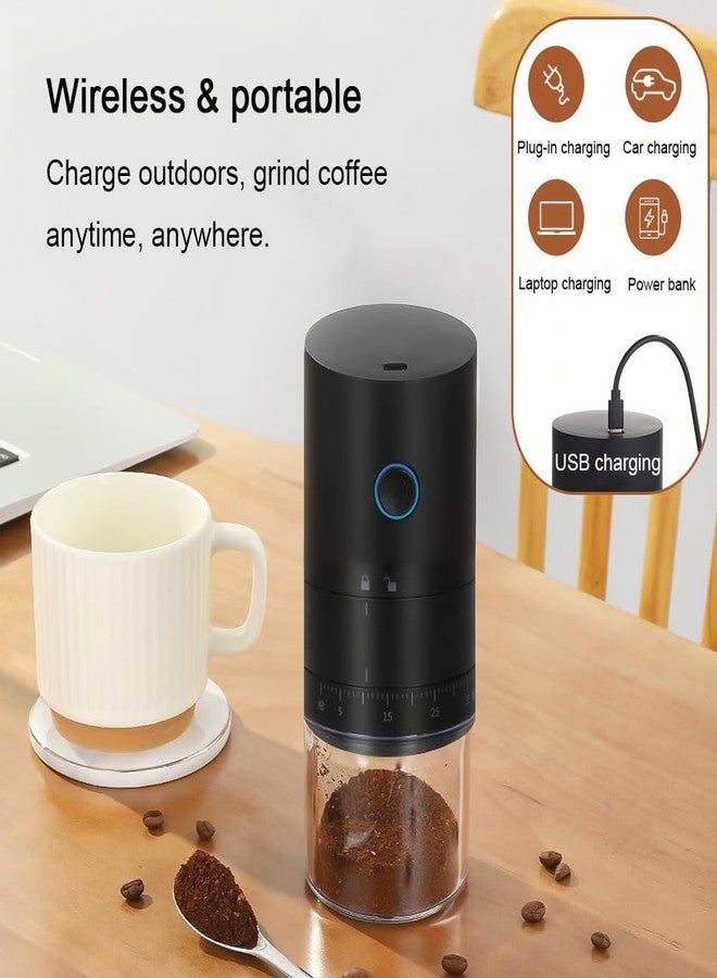 TOBEFORT Portable Electric Burr Coffee Grinder with 38 Adjustable Grind Settings - USB Rechargeable Ceramic Core Conical Burr, Coffee Bean Grinder for Espresso, French Press, Travel, Camping, Home & Office Use - Image 3