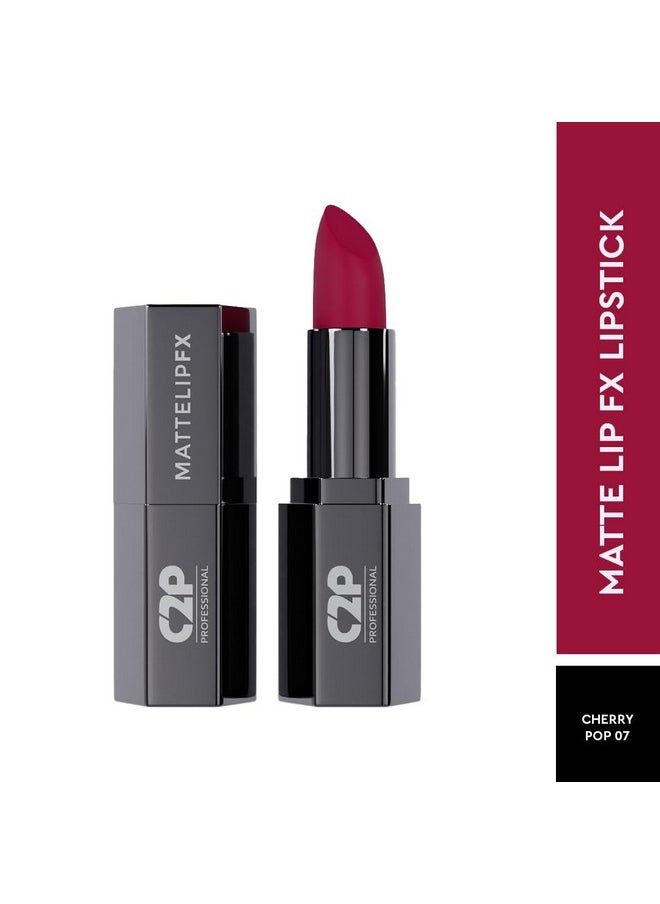 سي2بي بروفيشنال ميكاب أحمر شفاه C2P Pro Matte Bullet مقاوم للتلطخ ومقاوم للماء | أحمر شفاه وردي للنساء | يحافظ على ترطيب الشفاه دون تجفيفها ويدوم طويلاً مع فيتامين E وزبدة الشيا - 3.5 جم  - Image 2