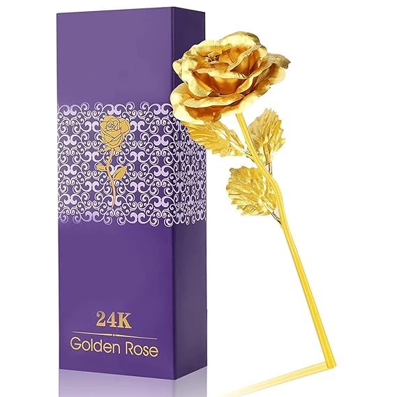 D RAJ D RAJ Artificial Gold Plated Rose Flower in Gift Box Gift for Wife Husband Boyfriend Girlfriend Valentines Day Special Golden  - Image 4