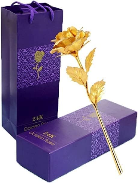 D RAJ D RAJ Artificial Gold Plated Rose Flower in Gift Box Gift for Wife Husband Boyfriend Girlfriend Valentines Day Special Golden  - Image 5