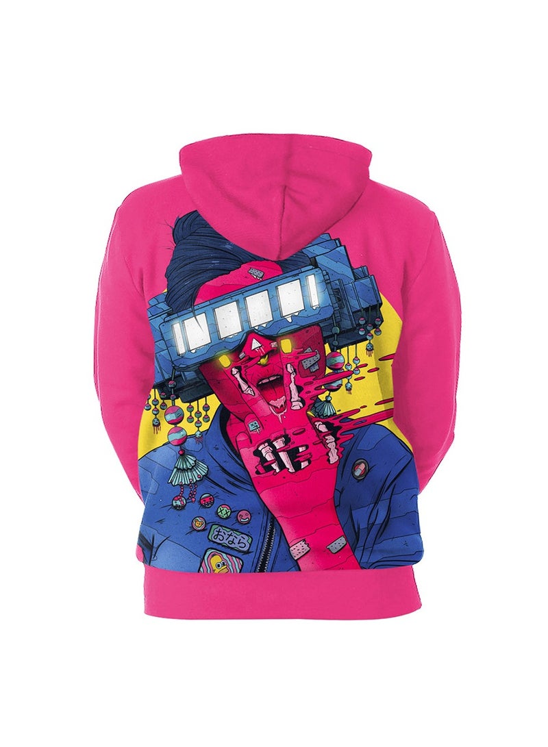 Loquat Digital Printed Pullover Long Sleeved Hoodie  - Image 2