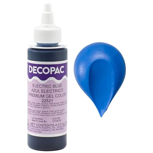 DecoPac Electric Blue Trend Premium Gel Color Cake Decorations, Blue Food Coloring - Blue Gel Color - 4 Fl Oz - Image 1