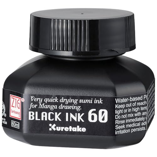 Zig Kuretake Zig Cartoonist Highly Opaque Pen Ink, Black - Image 1