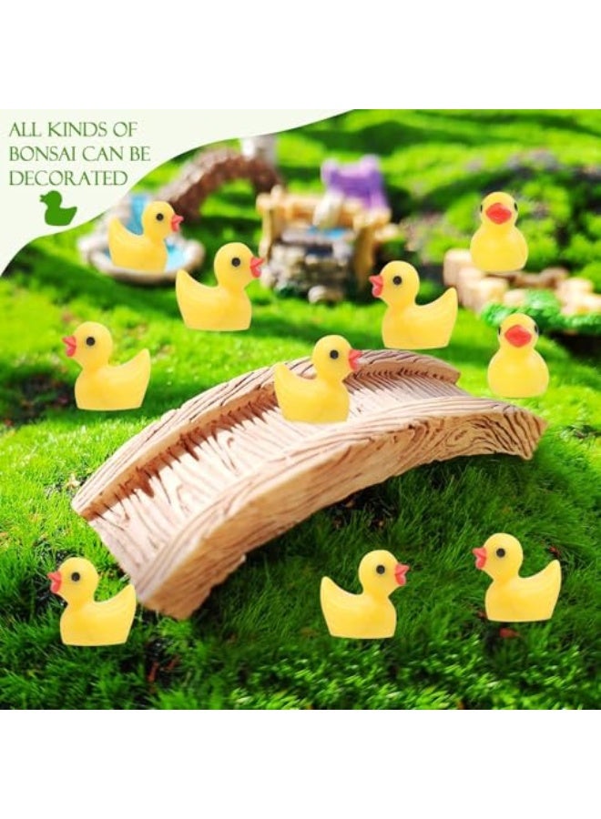 100 pieces of small yellow ducks, small duck figurines made of resin, miniature decorations for handicrafts, dollhouses, slime, home decorations, and birthday party gifts. - Image 3