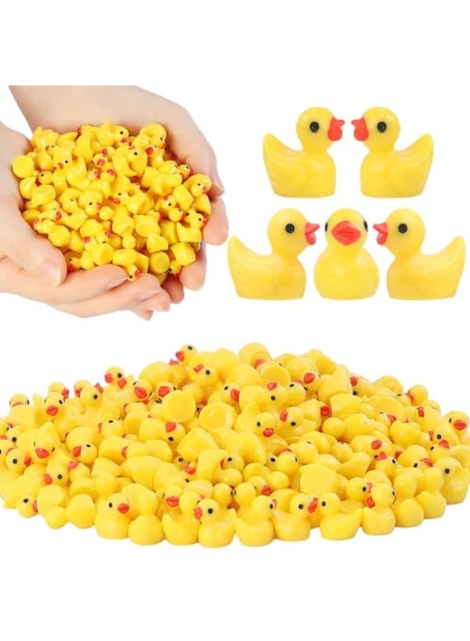 100 pieces of small yellow ducks, small duck figurines made of resin, miniature decorations for handicrafts, dollhouses, slime, home decorations, and birthday party gifts. - Image 1
