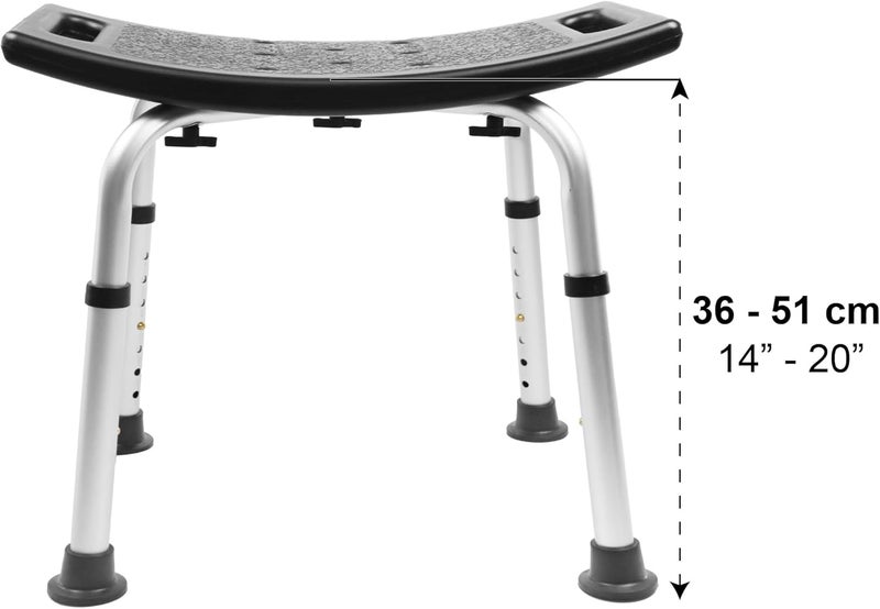 PEPE Mobility - Medical Shower Stool, Adult Seat, Senior Chair, Senior, Rectangular Non-Slip Bathtub, Tool-Free Assembly, Black - Image 3
